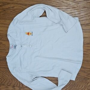 Vtg Disney Winnie The Pooh Embroidered Henley Long Sleeve Shirt Large